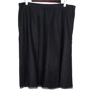 Laura Studio Women's Size‎ 14 Black A Line Layered Look Midi Skirt